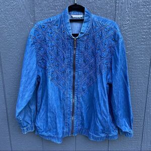 Vintage Megan Moore Studded Fashion Jean Jacket